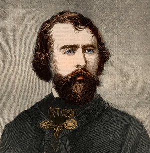 Portrait of Nathaniel Parker Willis (1806-1867), American writer. Engraving In “” The illustrated London News”” of 23 January 1858.