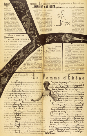 A page of the surrealist newspaper “Neon”, 1948 - 1949 (print)
