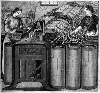 Large English industries: Walter Evans cotton spinning in England in 1863. Cotton flotation.