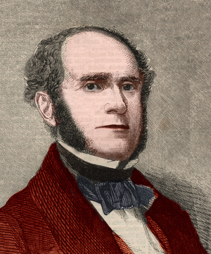 Portrait of Fitz-Greene (Fitz Greene) Halleck (1790-1867), American poet. Engraving In “” The illustrated London News”” of 23 January 1858.