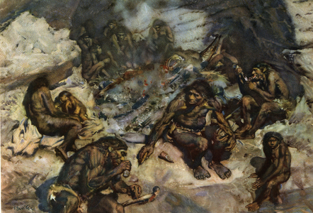 The Anthropophages of Krapina (Croatia) - in “The Prehistoric Men”” (drawing)