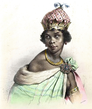 Portrait of Queen Anna Nzinga or Ana de Sousa Nzinga Mbande - Anna Nzinga, Ana de Sousa Nzinga Mbande or Njinga Mbandi - Nzinga du Ndongo et Matamba - “” Ginga, a Rainha Quilombola de Matamba e Angola””