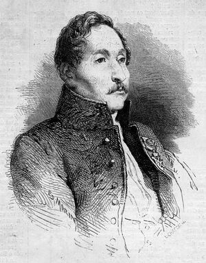 Portrait of Alexandre Denis Abel de Pujol (1787-1861), French painter. Engraving in “” Le Monde Illustré”” n°235 of 12 October 1861.