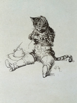 The Puss in the Boots - in “Les Contes de Fées" by Charles Perrault, 1884 (engraving)