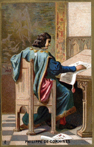 Portrait of Philippe de Commines (Comynes or Comines) (1447-1511). Chromolithography of the 19th century.