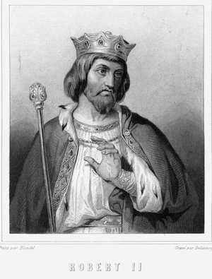Portrait of Robert II the Pieux (v. 972 - 1031), King of France - in “Histoire des Français”” by Lavallée, engraving, sd., 19th century.