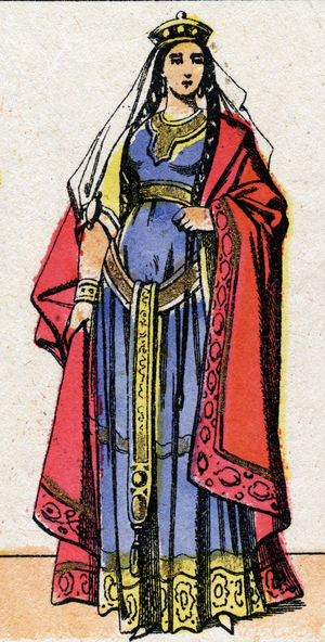 Portrait of Ingonde (Ingundis) (6th century) Queen of the Franks, wife of King Clotaire I, late 19th century (print)