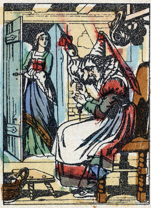 Anonymous illustration for "Sleeping Beauty", fairy tale by Charles Perrault, late 19th century (print)
