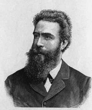 Portrait of Wilhelm Conrad Rontgen (Roentgen) (1845 - 1923) - in “” Album of Science; illustrious scientists; Great discoveries””” 1896.