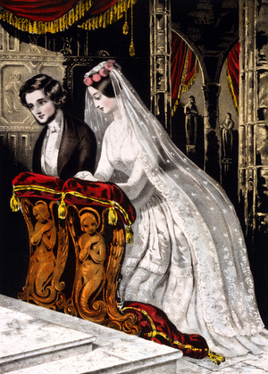 The Marriage (religious marriage), chromolithography 1846.