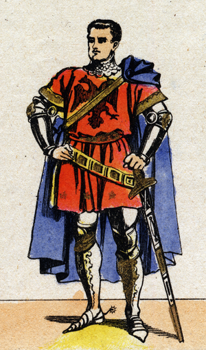 Portrait of Bertrand du Guesclin (Duguesclin) (v. 1320-1380) connetable from France.