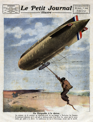 A derive airship in Rochefort, France 19/02/1922 (print)