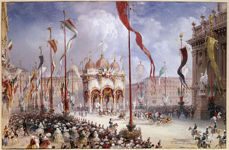 Risorgimento - Victor-Emmanuel II at the opening of the Italian Parliament on 02/04/1860 (oil on canvas)