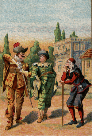 THEATRE IN THE AGES: Italian comedy, Captain Spezzafer, Tartaglia and a resident of the city of Bisceglie.