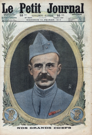 First World War: portrait of General Debenay, French soldier.  “Le petit journal" of February 11, 1917.