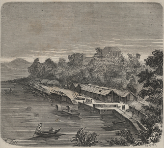 The penitenciary Saint-Laurent in Cayenne in the 19th century. Engraving