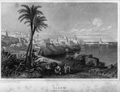 General view of Algiers in the 19th century, in “” Algerie ancienne et moderne”” by Leon Galibert, 1844.