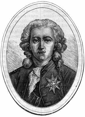 Portrait of Charles Alexandre de Calonne, French politician under Louis XVI (1734-1802), financial controller. Engraving in “Histoire des Papes-Rois-Queen and Empereurs a travers les centuries”” by Maurice Lachatre, 1863.