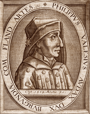 Philip the Bold Duke of Burgundy - Portrait of Philippe Le Hardi, Duke of Burgundy. engraving of the 17th century