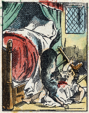 Illustration of "Little Red Riding Hood" by Charles Perrault, late 19th century (print)