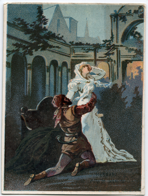 Illustration for 'Ernani' for the Opera by Giuseppe Verdi, late 19th century (chromo)