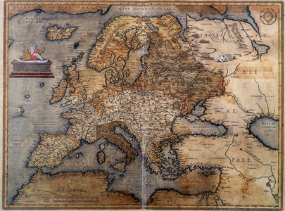 Map of Europe, 16th century (engraving)