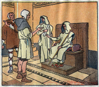 Gaul Chretienne in the Middle Ages: The abbe judge defends the cause of the poor Serf in conflict with their Lord, 1923 (print)