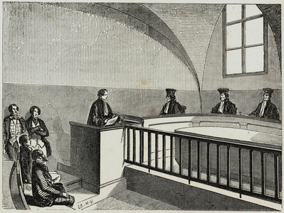 Une these at the school of law in Paris - Engraving in “Tableau-de-Paris” by Edmond Texier 1852