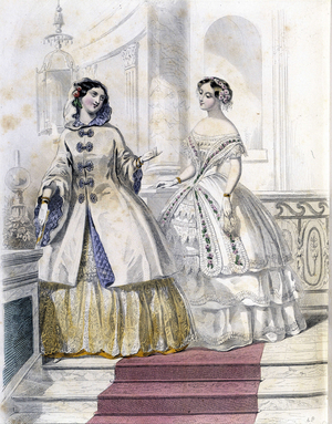 2 fashionable women - in “” Journal des Demoiselles”” 1852.