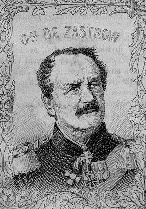 portrait of Prussian general Heinrich von Zastrow - 1870-71 (engraving)