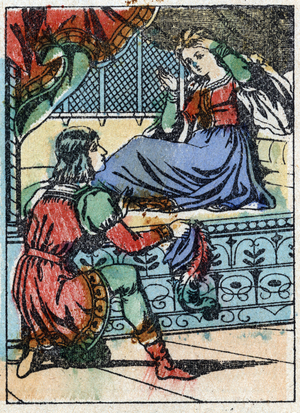 Anonymous illustration for "Sleeping Beauty", fairy tale by Charles Perrault, late 19th century (print)