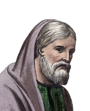 Portrait of Saint Gregory of Tours (538-594), French historian and Bishop of Tours.