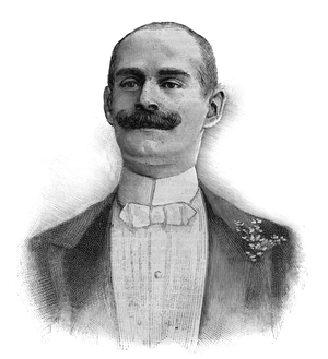 Portrait of Camille Perier (Kam-Hil) (Kam Hil) (1856-1935) English cabaret performer and singer - Engraving 1882