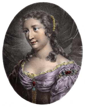Portrait of Madame de La Fayette, French novelist (engraving) - Marie-Madeleine (Marie Madeleine) Pioche de La Vergne, Comtesse de Lafayette (Madame de la Fayette) (1634-1693). Engraving of the 19th century.
