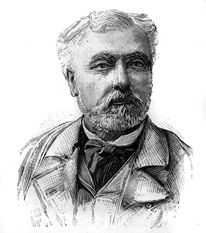 Portrait of Hyacinthe Laurent Theophile Aube (1826-1890), French admiral and politician. Engraving in “” Le Monde Illustré””, January 16, 1886.
