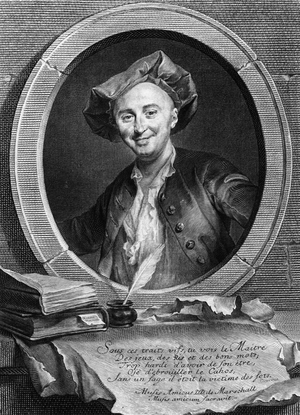 Portrait of Julien Offray de La Mettrie (1709 - 1751) French physician and philosopher.