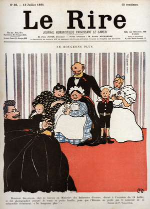 Cover of the newspaper "Le Rire", n°36, 13 July 1895: "Ne bougeons plus” drawing by Felix Vallotton -