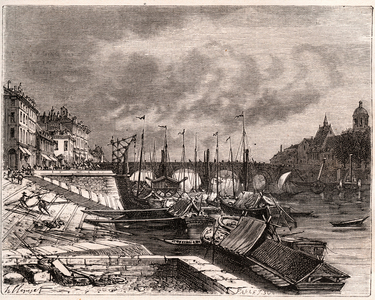Chalon-sur-Saone (Chalon sur Saone) - Saone-et-Loire - engraving in “La France illustree: geography, history, statistical administration” by V.-A. Malt-Brown. 1884
