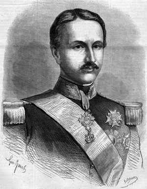 Portrait of Francois II (1836-1894), King of Naples. Engraving in “” Le Monde Illustré”” n°172 of 28 July 1860.