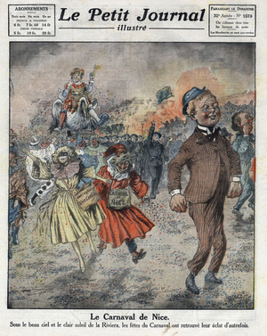 Carnival of Nice. Illustration from "Le petit journal" of 13/02/1921.