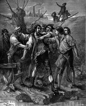 Joseph Marie Jacquard (1752-1834), French mechanic, inventor of weaving, threatened by Lyon canuts.