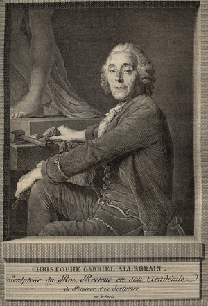 Portrait of Christophe-Gabriel Allegrain French sculptor, 18th century  (engraving)