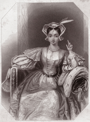 Catherine of France, illustration from 'Gallery of the Women of Shakespeare...', c.1838 (engraving)