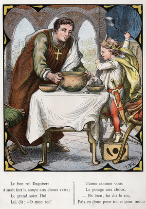 Illustration by Lorenz Frolich for the popular song “The Good King Dagobert", 1880 (engraving)