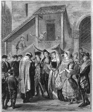 Jewish wedding in Germany in 1869.