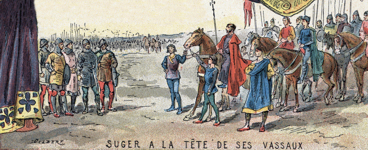 Abbe Suger has the head of his vassals.