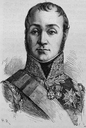 Portrait of Nicolas Oudinot, Duke of Reggio (1767 - 1847). Engraving of the end of the 19th century in “Histoire de France”” by H. Martin.