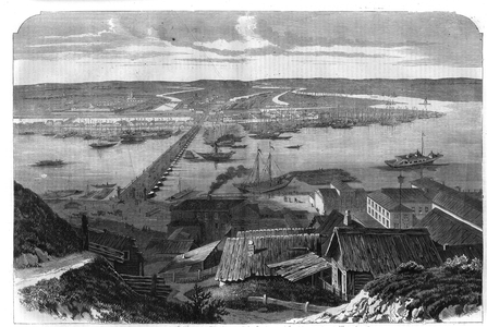 View of Nizhny Novgorod (Nizhny Novgorod), city of Russia. Engraving in “” L'univers illustrious””, 1867. Private collection.