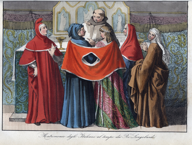 the marriage of the Italians at the time of the Lombard kings (568-774) -
