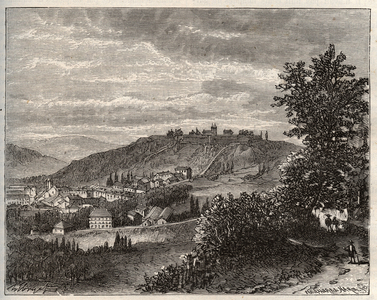 Montmedy - Meuse, en region Lorraine - engraving in “La France illustree: geographie, histoire, administration statistique” by V.A. Malt-Brown. 1884